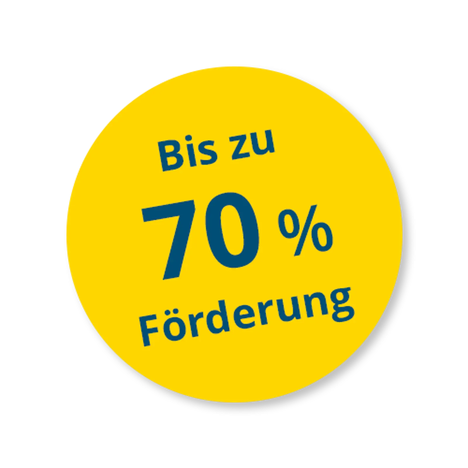 Gelber Kreis mit der Aufschrift