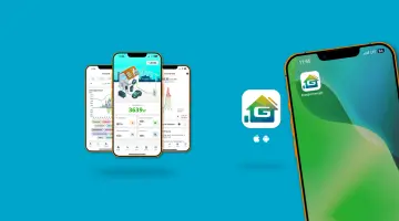 Vier Smartphones welche die HEMS App darstellen Bild mit KI erstellt.