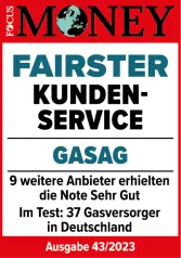 Siegel von Focus-Money für Gasversorger 